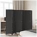 Divisorio Ambienti 6 Pannelli Nero Legno Massello Di Paulownia - Foto miniatura 3