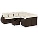 Set Divani Da Giardino 9pz Con Cuscini Marrone In Polyrattan - Foto miniatura 2