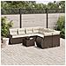 Set Divani Da Giardino 9pz Con Cuscini Marrone In Polyrattan - Foto miniatura 1