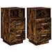 Comodini 2 Pz Con 2 Cassetti Rovere Fumo 36x36x68 Cm - Foto miniatura 2