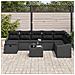 Set di divani da giardino 9 Pezzi con cuscini Rattan Nero - Foto miniatura 3
