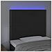 Testiera a LED nero 90x5x118/128 cm in Velluto - Foto miniatura 3