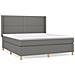 Giroletto a Molle con Materasso Grigio Scuro 180x200 cm Tessuto - Foto miniatura 1