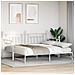 Struttura Letto Daybed con Letto Estraibile Bianco 100x190 cm Acciaio - Foto miniatura 5
