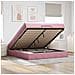 Struttura Letto Pouf con Materasso Rosa 180x200 cm in Velluto - Foto miniatura 2