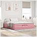 Struttura Letto Pouf con Materasso Rosa 180x200 cm in Velluto - Foto miniatura 3