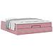 Struttura Letto Pouf con Materasso Rosa 180x200 cm in Velluto - Foto miniatura 5