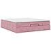 Struttura Letto Pouf con Materasso Rosa 180x200 cm in Velluto - Foto miniatura 6