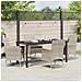 Set da Pranzo per Giardino 5 pcs Grigio chiaro Poly Rattan - Foto miniatura 4