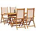 Set da Pranzo per Giardino 5 pcs Beige legno massello di acacia - Foto miniatura 3