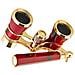 Binocolo Retro Con Manico Rosso - Ingrandimento 3x, Occhiali Da Opera Portatili - Foto miniatura 1