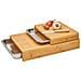 Tagliere In Bambù 41x28,5cm + 2 Cassetti In Acciaio Inox - 09951g - Foto miniatura 2
