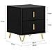 Set Di 2 Comodini Da Letto Con 2 Cassetti, Tavolino Per Salotto Nero - Foto miniatura 2