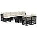 Set Divano da Giardino 10 pz Nero polyrattan - Foto miniatura 1