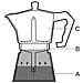 Caffettiera Moka 1 Tazza Classica Welkhome Caffà¨ Espresso Fatto In Casa Manico Plastica - Foto miniatura 3