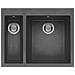 Lavello Quadra 150 Keratek Plus 59x50 cm 2 vasche Colore Dark Grey 99 - Foto miniatura 1
