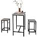 Set 3 Pezzi Tavolo Con 2 Sgabelli Mobile Bar Per Casa Stile Industriale Grigio, L80*p50*a88cm, Grigio Ogt10-hg - Foto miniatura 1