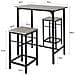 Set 3 Pezzi Tavolo Con 2 Sgabelli Mobile Bar Per Casa Stile Industriale Grigio, L80*p50*a88cm, Grigio Ogt10-hg - Foto miniatura 2