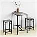 Set 3 Pezzi Tavolo Con 2 Sgabelli Mobile Bar Per Casa Stile Industriale Grigio, L80*p50*a88cm, Grigio Ogt10-hg - Foto miniatura 3
