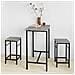 Set 3 Pezzi Tavolo Con 2 Sgabelli Mobile Bar Per Casa Stile Industriale Grigio, L80*p50*a88cm, Grigio Ogt10-hg - Foto miniatura 4