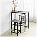 Set 3 Pezzi Tavolo Con 2 Sgabelli Mobile Bar Per Casa Stile Industriale Grigio, L80*p50*a88cm, Grigio Ogt10-hg - Foto miniatura 5