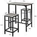 Set 3 Pezzi Tavolo Con 2 Sgabelli Mobile Bar Per Casa Stile Industriale Grigio, L80*p50*a88cm, Grigio Ogt10-hg - Foto miniatura 8