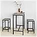 Set 3 Pezzi Tavolo Con 2 Sgabelli Mobile Bar Per Casa Stile Industriale Grigio, L80*p50*a88cm, Grigio Ogt10-hg - Foto miniatura 10