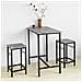 Set 3 Pezzi Tavolo Con 2 Sgabelli Mobile Bar Per Casa Stile Industriale Grigio, L80*p50*a88cm, Grigio Ogt10-hg - Foto miniatura 11
