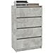 Credenza Grigio Cemento 60x35x98,5 cm in Legno Multistrato - Foto miniatura 3
