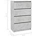 Credenza Grigio Cemento 60x35x98,5 cm in Legno Multistrato - Foto miniatura 6