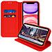 Custodia Apple Iphone 11 Portacarte Funzione Supporto Similpelle Liscia Rosso - Foto miniatura 4