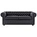 Set Di Divano E Poltrona In Pelle Nero Chesterfield - Foto miniatura 15