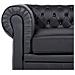 Set Di Divano E Poltrona In Pelle Nero Chesterfield - Foto miniatura 17