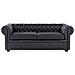 Set Di Divano E Poltrona In Pelle Nero Chesterfield - Foto miniatura 7