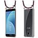 Catena Di Telefoni Cellulari Compatibile Con Samsung Galaxy J7 2018 In Rosso Blu Bianco - Coperchio Protettivo In Silicone Con Anelli D'argento, Cinturino In Corda E Custodia Staccabile - Foto miniatura 8