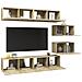 Set di Mobili Porta TV 6 pz Rovere Sonoma in Legno Multistrato - Foto miniatura 5