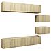 Set di Mobili Porta TV 6 pz Rovere Sonoma in Legno Multistrato - Foto miniatura 1
