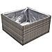 Fioriera da Giardino Grigia 80x80x40 cm in Polyrattan - Foto miniatura 2