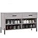 Panca Porta Scarpe Grigio Sonoma 102x35x55 Cm Legno Multistrato - Foto miniatura 5