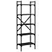 Libreria Nera 5 Ripiani 56x31,5x174 Cm Legno Multistrato - Foto miniatura 2