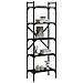 Libreria Nera 5 Ripiani 56x31,5x174 Cm Legno Multistrato - Foto miniatura 3