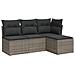 Set Divani Da Giardino 4 Pz Con Cuscini In Polyrattan Grigio - Foto miniatura 1