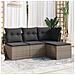 Set Divani Da Giardino 4 Pz Con Cuscini In Polyrattan Grigio - Foto miniatura 2