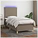 Letto A Molle Con Materasso E Led Tortora 100x200cm In Tessuto - Foto miniatura 8