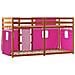 Letto a Castello senza Materasso Rosa 90x200 cm Legno di Pino - Foto miniatura 10