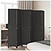 Divisorio Ambienti 6 Pannelli Nero Legno Massello Di Paulownia - Foto miniatura 3