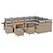 Set Divano da Giardino con Cuscini Beige Polyrattan Acacia da 13 Pezzi,  Set da Pranzo da Giardino con Cuscini Beige Polyrattan Acacia da 4 Pezzi - Foto miniatura 1