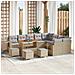 Set Divano da Giardino con Cuscini Beige Polyrattan Acacia da 13 Pezzi,  Set da Pranzo da Giardino con Cuscini Beige Polyrattan Acacia da 4 Pezzi - Foto miniatura 2