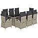 Set Pranzo da Giardino 9pz con Cuscini Grigio Chiaro Polyrattan - Foto miniatura 1