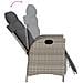 Set Pranzo da Giardino 9pz con Cuscini Grigio Chiaro Polyrattan - Foto miniatura 7